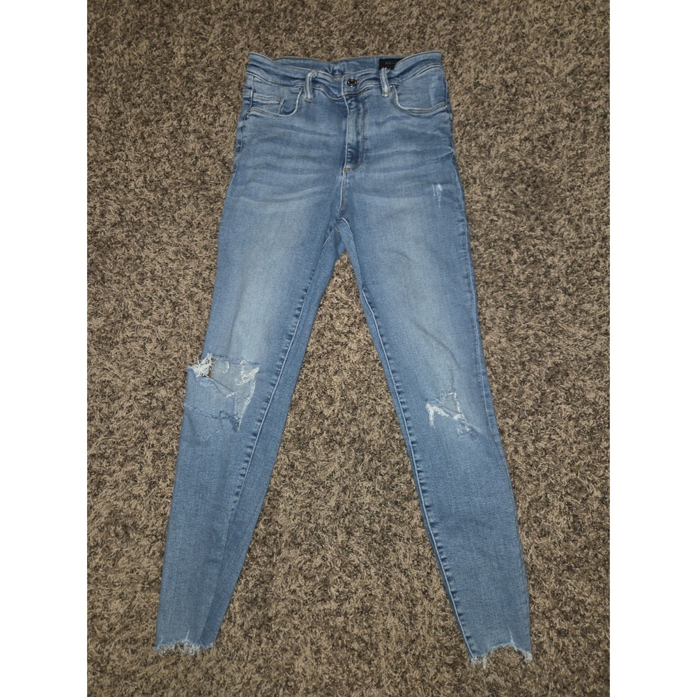 ALL SAINTS Womens Skinny Jeans Phoenix Small W27 (28) L27 Blue Distressed